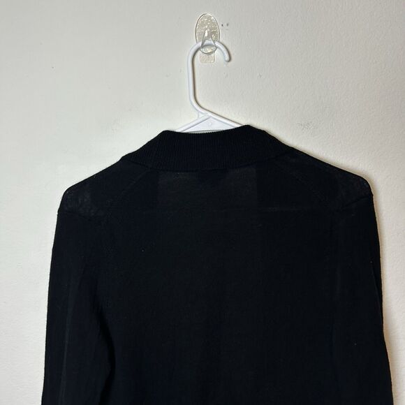 Talbots Cardigan Women's MP Black Merino Wool Open Front Sweater Minimal Casual - Picture 8 of 12